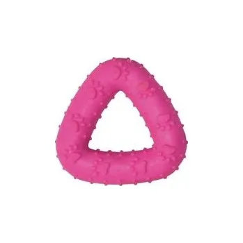 Hračka pro psa Nayeco hračka pro psa trojúhelník zdobený průměr 7 cm guma růžová