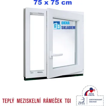 Okno ERKADO Plastové okno 75 x 75 cm bílé otevíravé i sklopné pravé