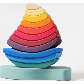 Dřevěná hračka Grimm's - Stohovací věž - plachetnice