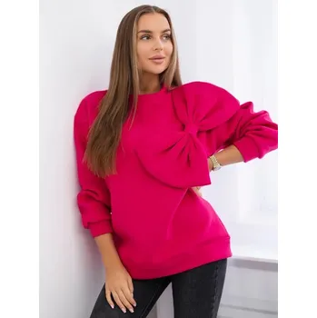 Dámská mikina Nádherná dámská mikina s mašlí 9797 fuchsia, VELIKOST UNI ( S, M , L )