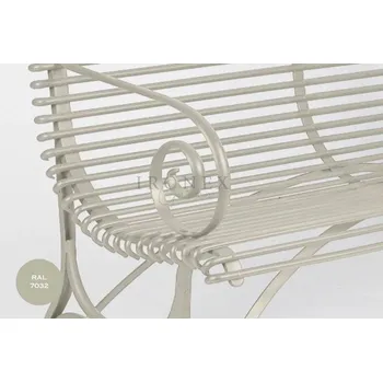 Zahradní lavice Kovová lavice Arras Curved Bench BCV Barva: Pebble Grey - RAL 7032, Galvanizace: Nic