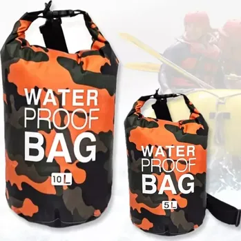 Vodácký pytel Voděodolný vak | Vodácký pytel - ochrání vaše osobní věci před vodou a znečištěním - Oranžový 5l