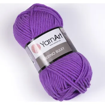 Galanterie Pletací příze YarnArt MERINO BULKY 9561 středně fialová, jednobarevná, 100g/100m