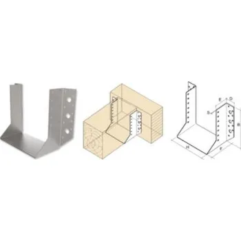 Tesařské kování Trámová botka - třmen Typ1 80x120x2,0