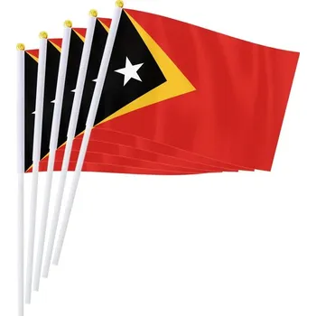 Vlajka Východní Timor 14 x 21 cm na plastové tyčce