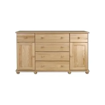 Komoda Komoda borovice masiv se 6 zásuvkami a dvířky BM124 šířka 150 cm