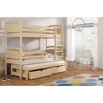 Postel Max-i Patrová postel s přistýlkou ORNN KIDBED FOUR + rošty Zvolte rozměr:: 80 x 180 cm, Zvolte barvu:: barva modrá + ŠUPLÍKY