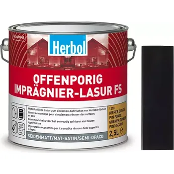 Lak na dřevo Herbol Offenporig Imprägnier-Lasur FS - impregnační tenkovrstvá lazura 10L - Eben