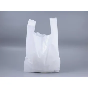 Nákupní taška Taška LDPE 30+7*40 cm s uchem, BÍLÁ, extra silná