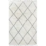 Černobílý vlněný berberský koberec s diamantovým vzorem Berber - 180*280 cm