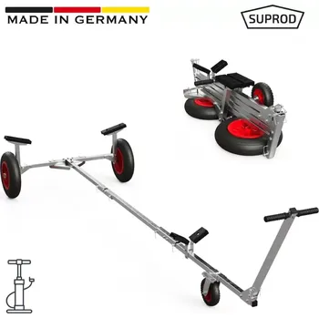 Pojezdové kolečko Skládací lodní vozík s předním kolem SUPROD TR350-L-LU, vzduch, O 350 mm, černo/červená