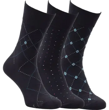 Pánské ponožky Ponožky zdravotní bambusové 71018, antracit modré, klasické, bez gumiček, pánské, 3 páry, vel. 39-42
