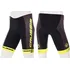 cyklistické kraťasy CRUSSIS Elastické pánské kraťasy černé/žluté XL