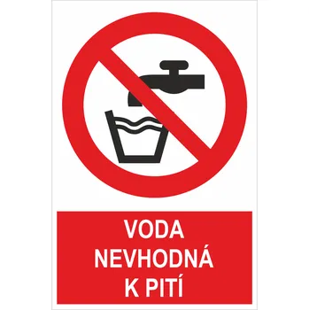 Značení Voda nevhodná k pití ISO 7010 samolepící PVC fólie 150 x 100 mm