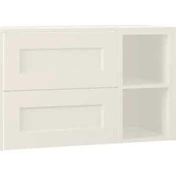 Koupelnový nábytek EBS Laca Skříňka umyvadlová s deskou a s regálem vpravo, 93,2 cm, bílá matná, LACARP90B