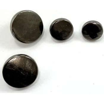 Knoflík Pokovený knoflík se spodním přišitím - tmavá stříbrná - průměr 1,75 cm