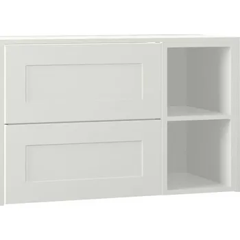 Koupelnový nábytek EBS Lana Skříňka umyvadlová s deskou a s regálem vpravo, 93,2 cm, bílá matná, LANARP90B