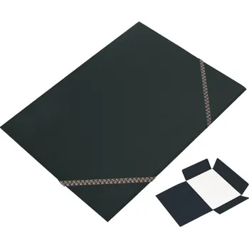 PREŠPÁNOVÁ ODKLÁDACÍ MAPA 3 klopy s gumou černá - DOPRODEJ