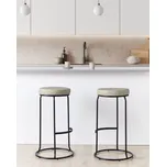 Sada 2 barových stoliček šedá umělá kůže kuchyňský ostrov pult židle Beliani