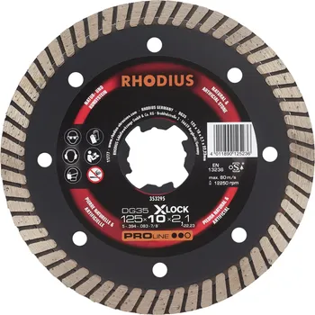 Řezný kotouč RHODIUS Diamantový řezný kotouč DG35 X-LOCK 125 x 10,0 x 2,1 x 22,23 PROline