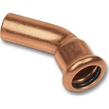 rozdělovač topení Sanha PRESS 6040 oblouk 45°, 42mm, s konci na vnitřní a vnější lisování, voda, měď