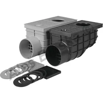kanalizační vpusť MCH Chuděj s.r.o. - ČR | Kanalizační vpusť GEIGER lapač střešních splavenin a vod DN110 boční (gajgr) - černá,D110mm, průtok 375l/min MCH.325x boční