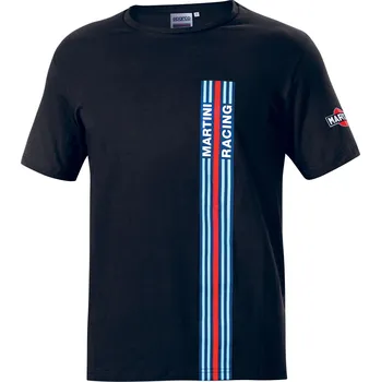 Pánské tričko SPARCO Martini Racing Stripes černé pánské triko XXL