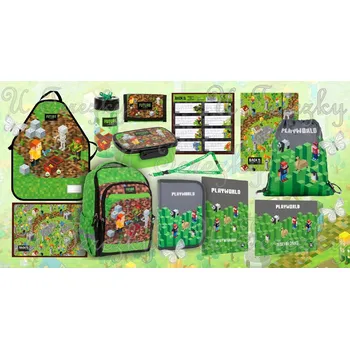 Školní batoh Zvýhodněná školní sada 13ks set batoh BACKUP GAME LEVEL MInecraft PLSZDF35/013/02