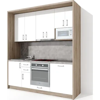 Kuchyňská linka Nabytekmorava Kuchyňská linka KL13 ke sklápěcí posteli barva lamina: Dub sonoma tmavý/bílé dveře