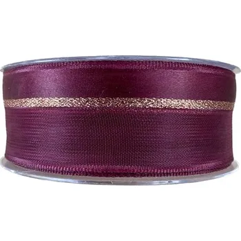 Vánoční dekorace Goldina Loy Purple Club satén-organza 40 mm × 20 m