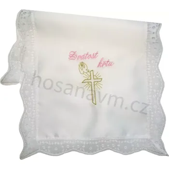rouška Křestní rouška - růžová (Svátost křtu)