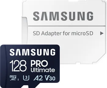 Paměťová karta Samsung PRO Ultimate microSDXC 128 GB UHS-I U3 V30 + SD adaptér