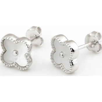 Náušnice Stříbrné náušnice pecičky čtyřlístky STNAU1845F