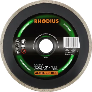 Řezný kotouč RHODIUS Diamantový řezný kotouč DG50 150 x 5,0 x 1,6 x 22,23 ALPHAline
