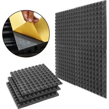 Veles-X Samolepící akustická pěna jehlan grafit 30x30x3 cm, SAMOZHÁŠIVÁ PUR (PY333SLPPU)