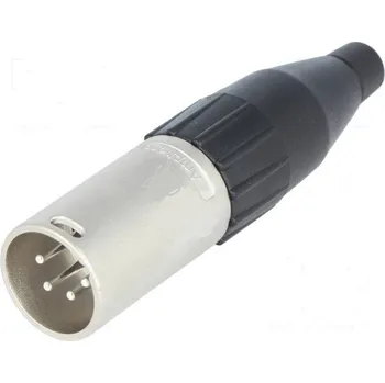 Elektrický konektor AMPHENOL Zástrčka XLR vidlice 4 PIN přímý na kabel pájení 6,5mm 133V