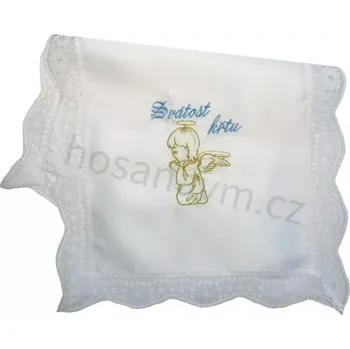 rouška Křestní rouška - modrá, andělíček (Svátost křtu)