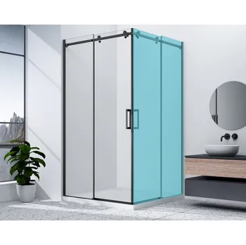 Gelco DRAGON BLACK sprchové posuvné dveře rohový vstup 800mm, čiré sklo