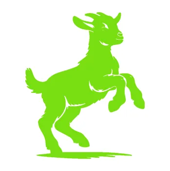 Samolepící dekorace Kůzle 001 pravá mladý kozlík (04 - zelená kawasaki) SAMOLEPKA NA AUTO, NÁLEPKA, FÓLIE, POLEP, TUNING, VLASTNÍ TEXT, TISK, AUTOSAMOLEPKY.cz, POLEPY, OBRÁZEK, LOGO, 3D STICKERS