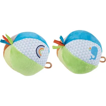 Hračka pro nejmenší GOKI Látkový míček Velryba a duha