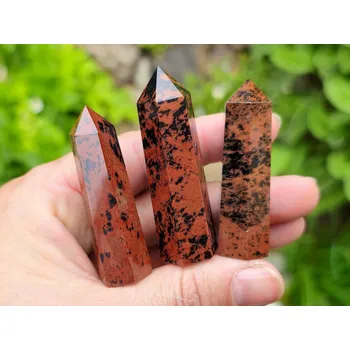 Přírodní kámen Obsidián mahagonový špička cca 55 - 60mm