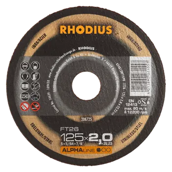 Řezný kotouč RHODIUS Ruční řezný kotouč FT26 125 x 2,0 x 22,23 ALPHAline