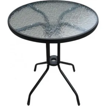Zahradní stůl Kulatý zahradní stůl Nina k232094 60 x 70 cm černý