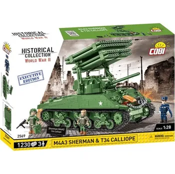COBI World War II 2569 M4A3 & T34 Calliope Stavebnice COBI COBI World War II 2569 M4A3 & T34 Calliope