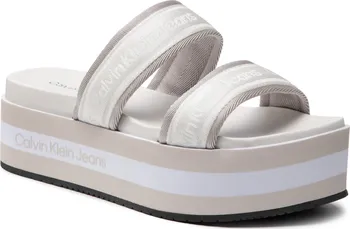 Dámské pantofle Calvin Klein Jeans Flatform Sandal Twostraps Bright White 39