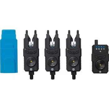 Signalizátor záběru PROLOGIC - Sada signalizátorů LTD Custom SMX MKII Bite Alarm W Covers Set 3+1 Blue