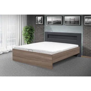 Postel Nabytekmorava postel MEADOW NEW 200x160cm s LED osvětlením barva lamina: Dub sonoma tmavý