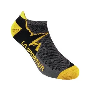 Pánské oblečení La Sportiva Climbing Socks Carbon/Yellow šedá 47-48 EU