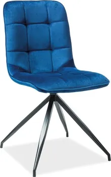 Jídelní židle Signal Meble Texo Velvet černá/modrá