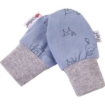 Rukavice Little Angel Rukavice podšité kojenecké Outlast® - modrá pes/pruh bílošedý melír Velikost: 1